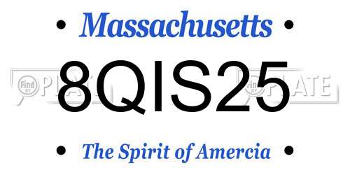 8QIS25 Massachusetts License Plate
