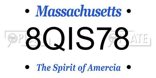 8QIS78 Massachusetts License Plate