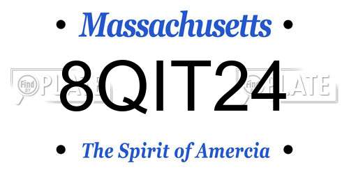 8QIT24 Massachusetts License Plate