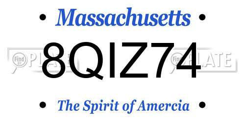 8QIZ74 Massachusetts License Plate