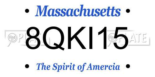 8QKI15 Massachusetts License Plate