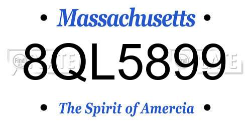 8QL5899 Massachusetts License Plate