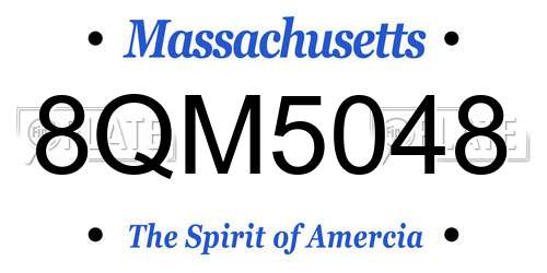 8QM5048 Massachusetts License Plate
