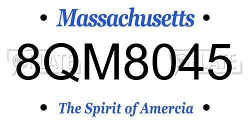 8QM8045 Massachusetts License Plate