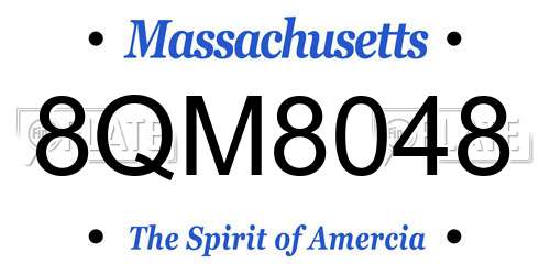 8QM8048 Massachusetts License Plate