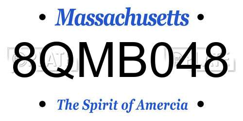 8QMB048 Massachusetts License Plate