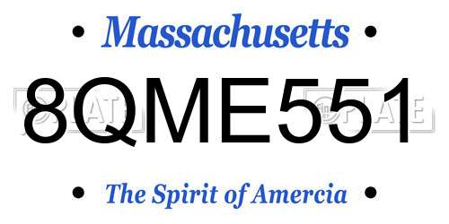 8QME551 Massachusetts License Plate