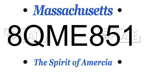 8QME851 Massachusetts License Plate