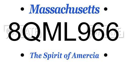 8QML966 Massachusetts License Plate