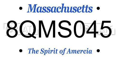 8QMS045 Massachusetts License Plate