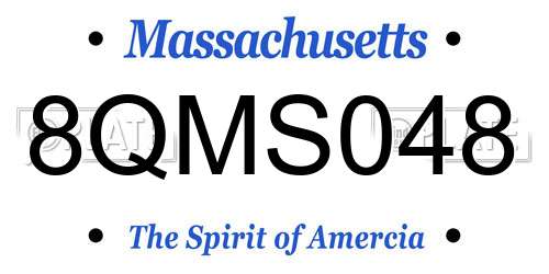 8QMS048 Massachusetts License Plate