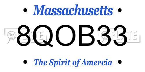 8QOB33 Massachusetts License Plate