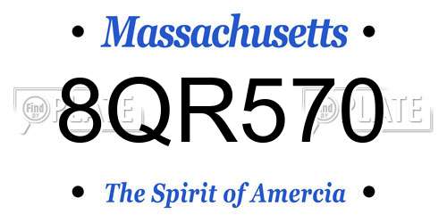 8QR570 Massachusetts License Plate
