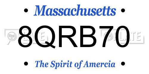 8QRB70 Massachusetts License Plate