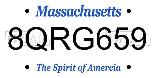 8QRG659 Massachusetts License Plate