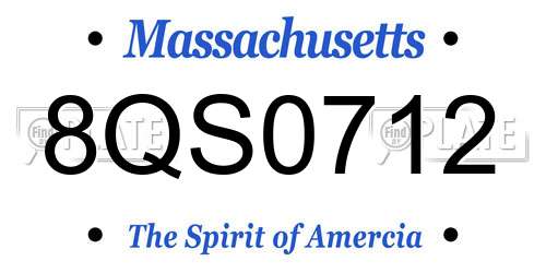 8QS0712 Massachusetts License Plate