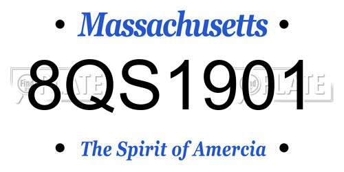8QS1901 Massachusetts License Plate