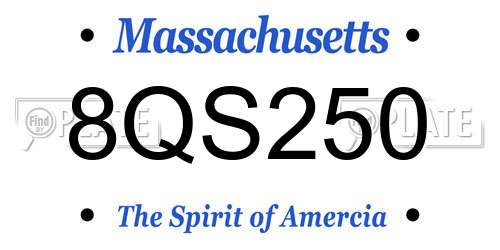 8QS250 Massachusetts License Plate