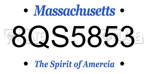 8QS5853 Massachusetts License Plate