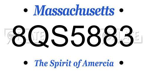 8QS5883 Massachusetts License Plate