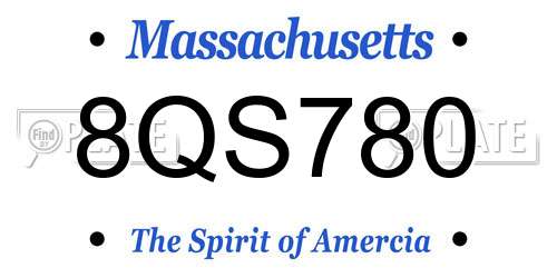 8QS780 Massachusetts License Plate