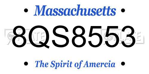 8QS8553 Massachusetts License Plate