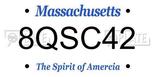 8QSC42 Massachusetts License Plate