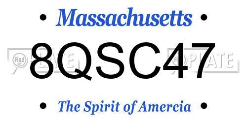 8QSC47 Massachusetts License Plate