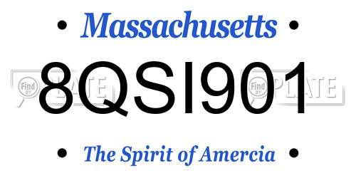 8QSI901 Massachusetts License Plate