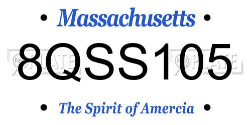 8QSS105 Massachusetts License Plate