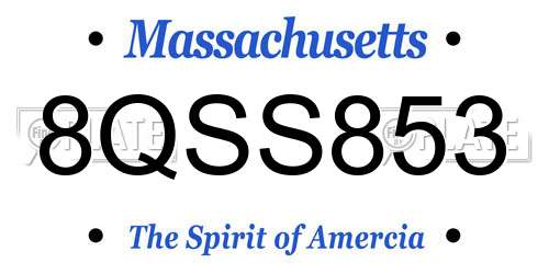8QSS853 Massachusetts License Plate