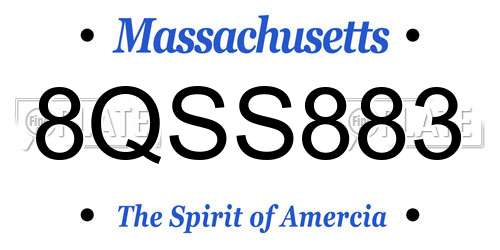 8QSS883 Massachusetts License Plate