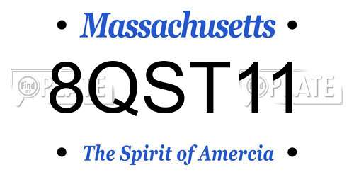 8QST11 Massachusetts License Plate