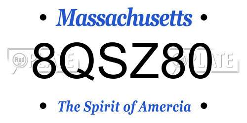 8QSZ80 Massachusetts License Plate