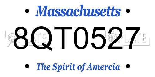 8QT0527 Massachusetts License Plate