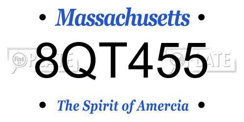 8QT455 Massachusetts License Plate