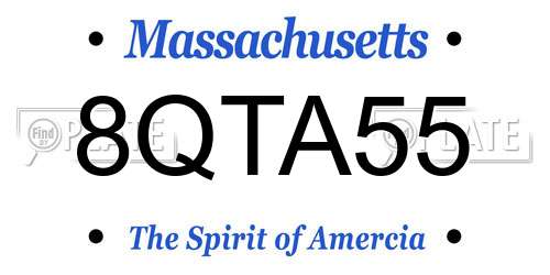 8QTA55 Massachusetts License Plate