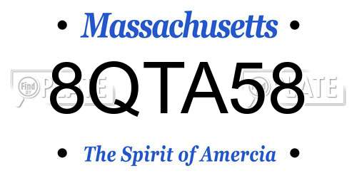 8QTA58 Massachusetts License Plate