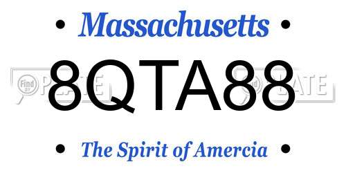 8QTA88 Massachusetts License Plate