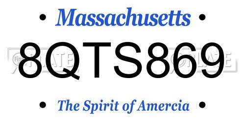 8QTS869 Massachusetts License Plate