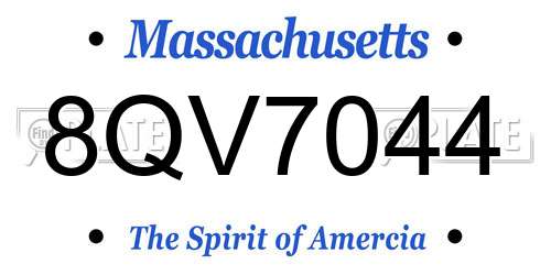 8QV7044 Massachusetts License Plate