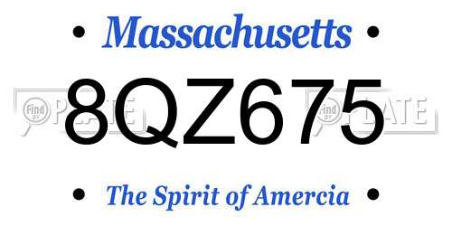 8QZ675 Massachusetts License Plate