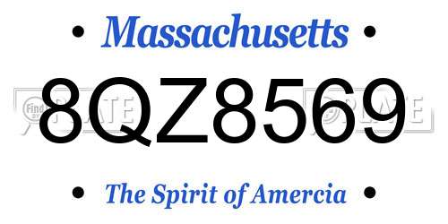 8QZ8569 Massachusetts License Plate