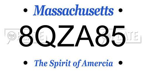 8QZA85 Massachusetts License Plate
