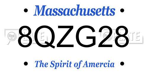 8QZG28 Massachusetts License Plate