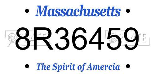8R36459 Massachusetts License Plate