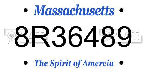 8R36489 Massachusetts License Plate