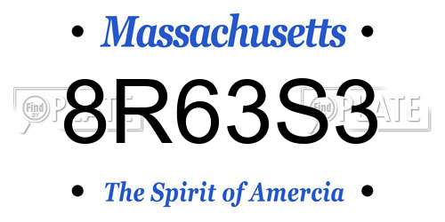8R63S3 Massachusetts License Plate
