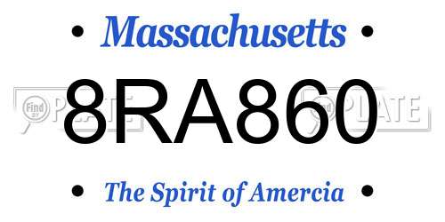 8RA860 Massachusetts License Plate