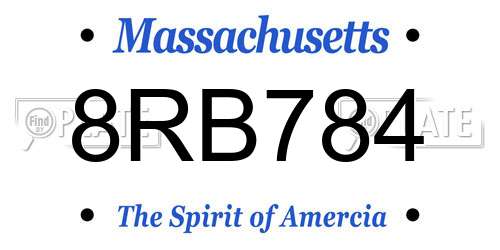 8RB784 Massachusetts License Plate